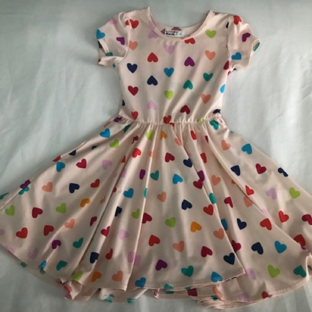 Dot Dot Smile Pink Heart Dress—Size 5/6